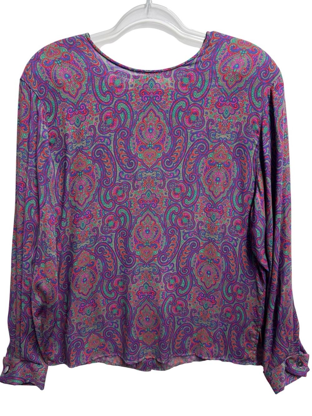 Pure Rayon Knit French Paisley Mosaic Art Blouse Top